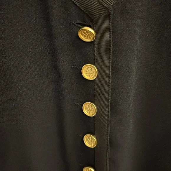 Sonia Rykiel V-neck Button Down Black Button Detail Blazer Women Size 44